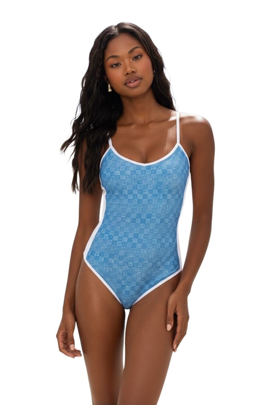 BEACH RIOT Harmony One Piece Swimsuit - Denim Daze Size XL